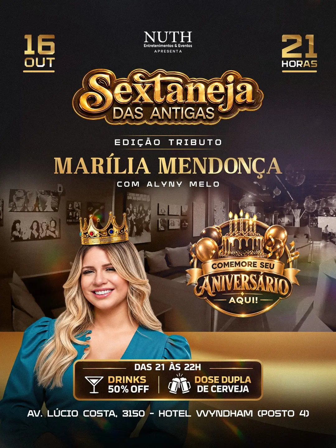 Flyer de Alyny Melo e DJ MP4