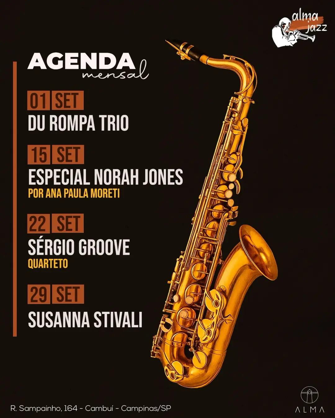 Flyer de Sergio Groove, DJ Digão, Pablo Moura e mais 4 artistas