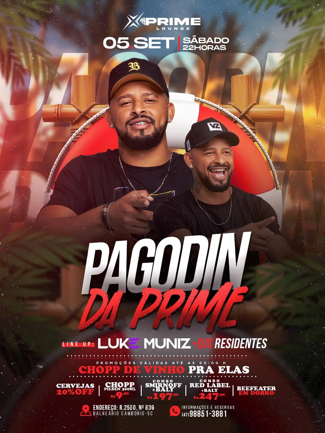 Flyer de Lukê Muniz e DJs residentes