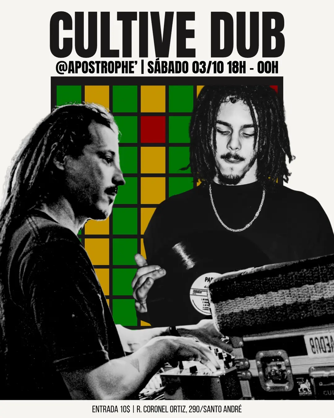Flyer de Cultivedub, Youth Sound Man e Rafael Sterzek
