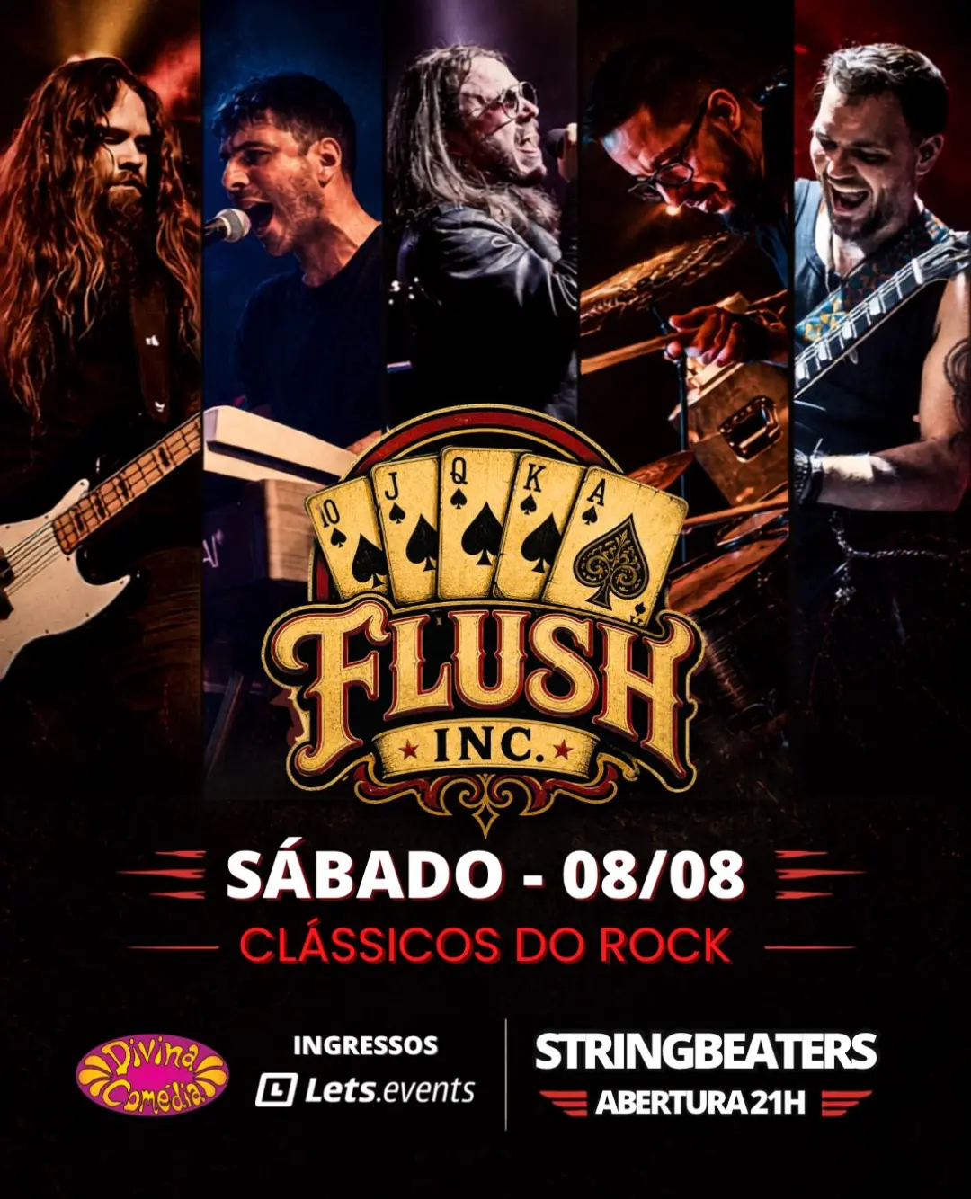 Flyer de Banda Flush Inc. e Stringbeaters