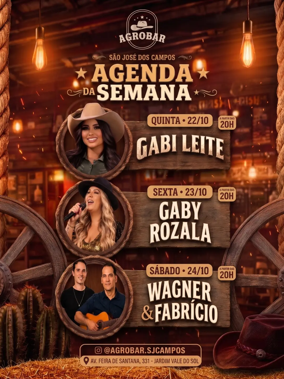 Flyer de Gabi Leite e Wagner e Fabrício