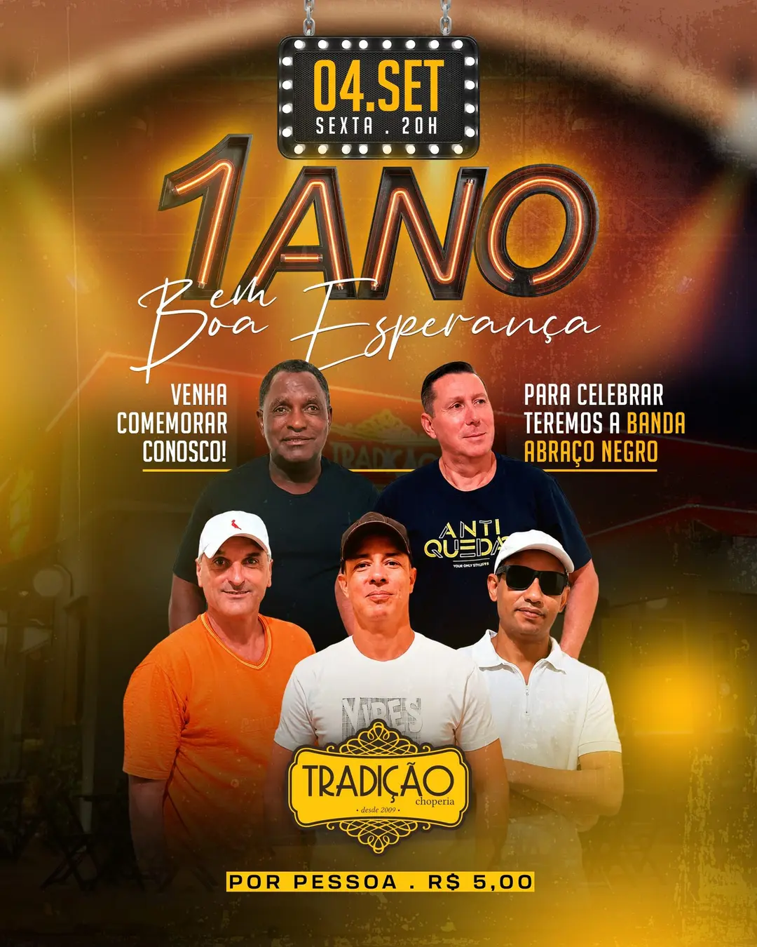 Flyer de Banda Abraço Negro