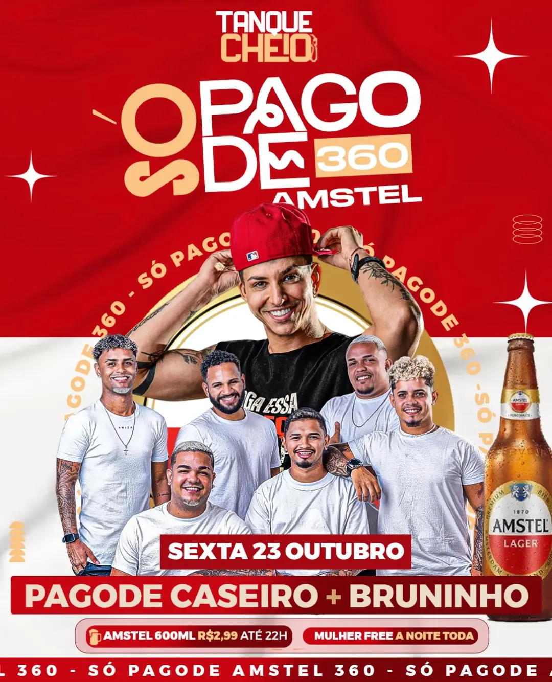 Flyer de Pagode Caseiro, Bruninho e Vinny