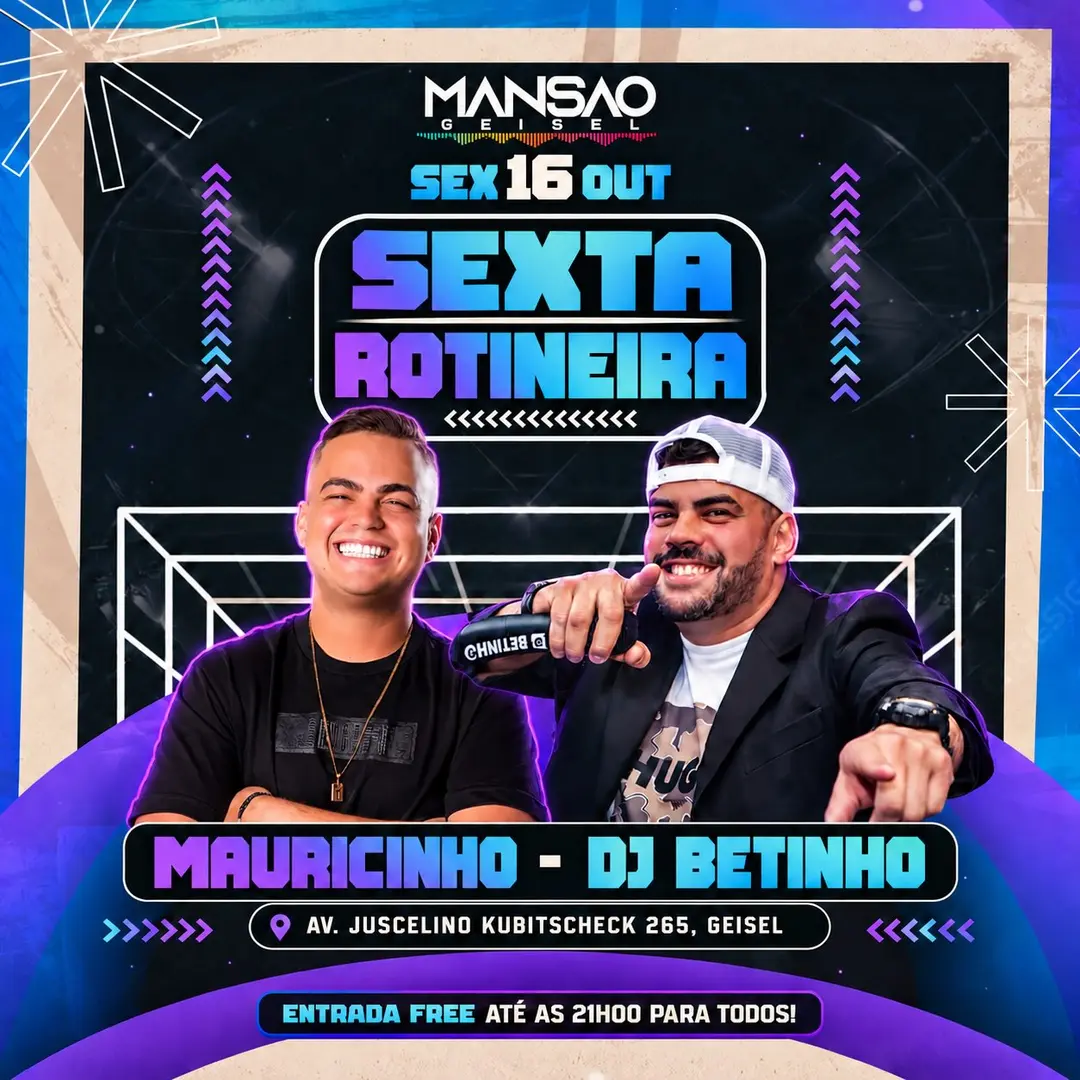 Flyer de Mauricinho dos Teclados e Dj Betinho