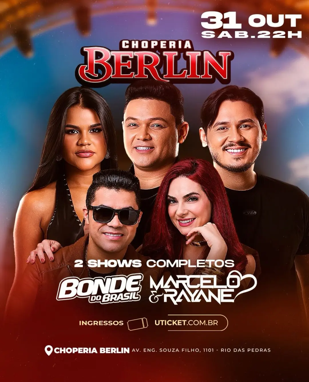 Flyer de Bonde do Brasil e Marcelo & Rayane