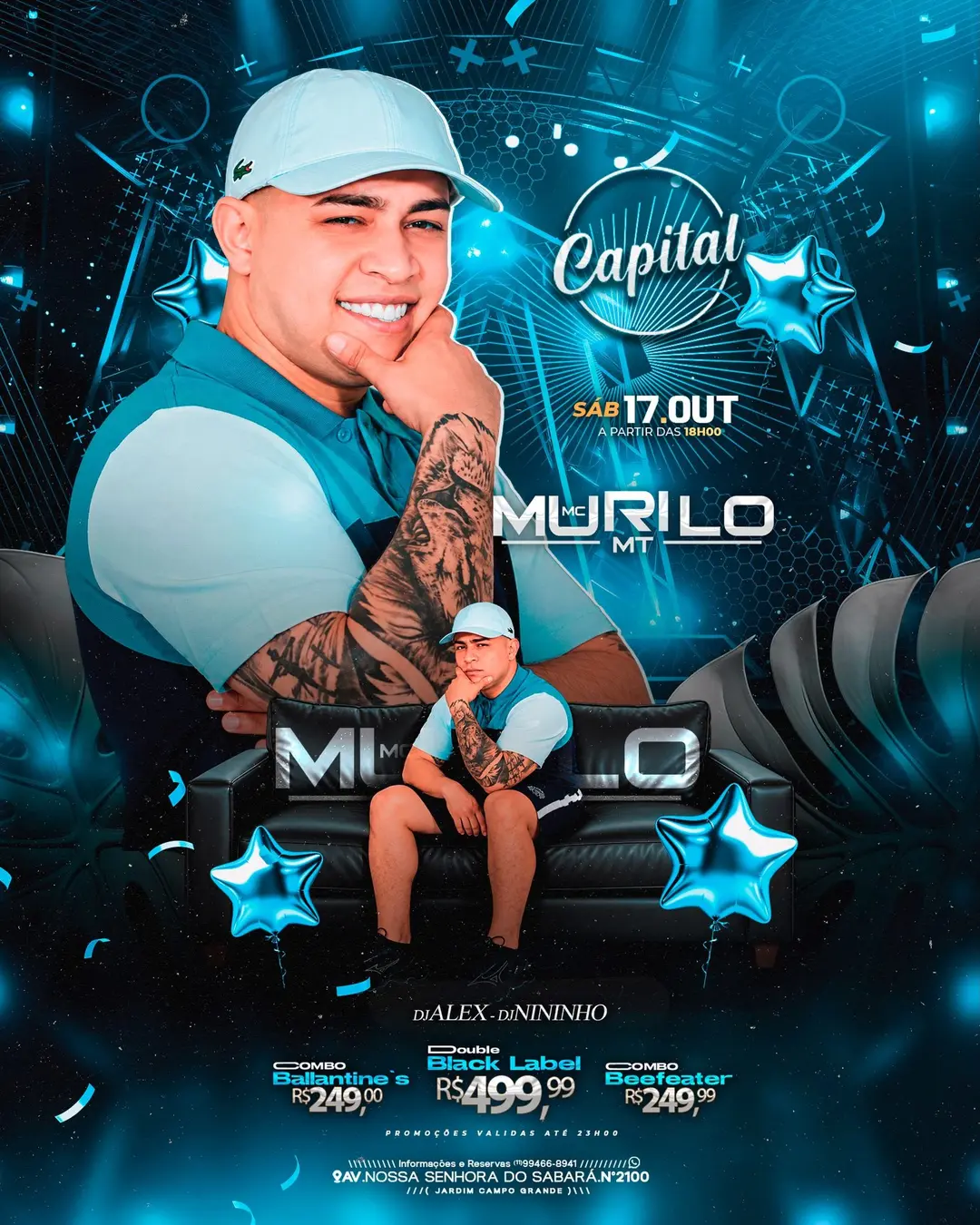Flyer de MC Murilo MT, DJ Alex e DJ Nininho