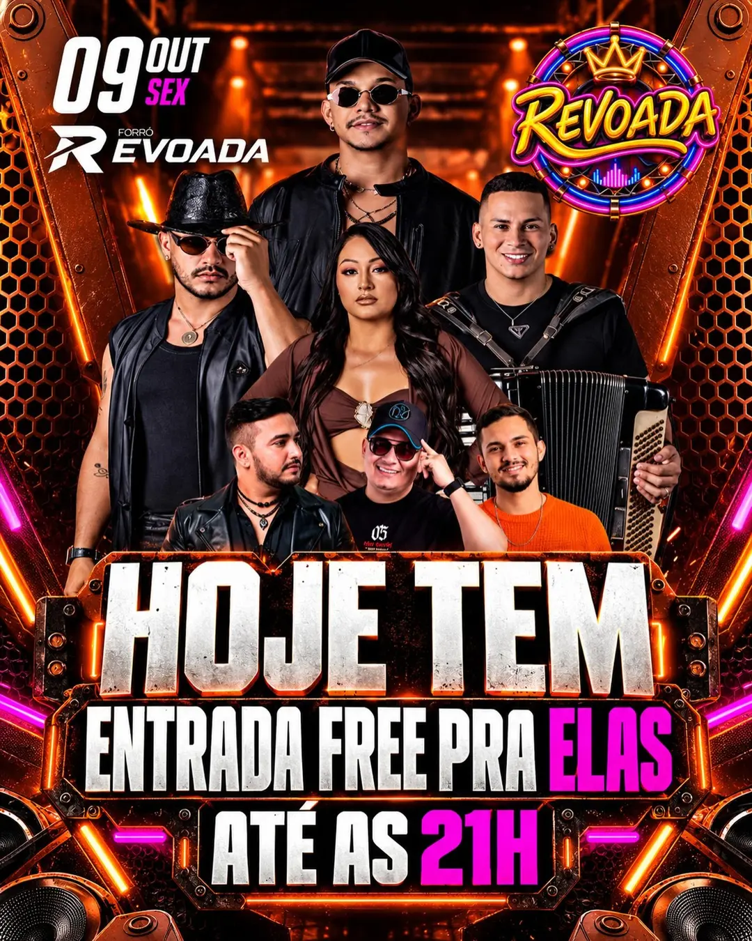 Flyer de Forró Revoada, Marcelo Mello, Zé Girão e mais 1 artista
