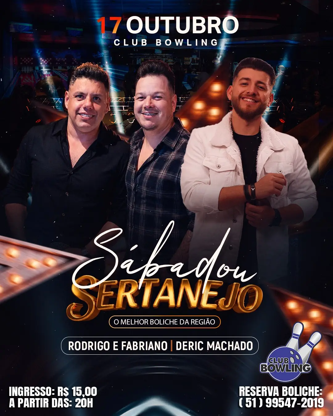 Flyer de Deric Machado e Rodrigo e Fabiano