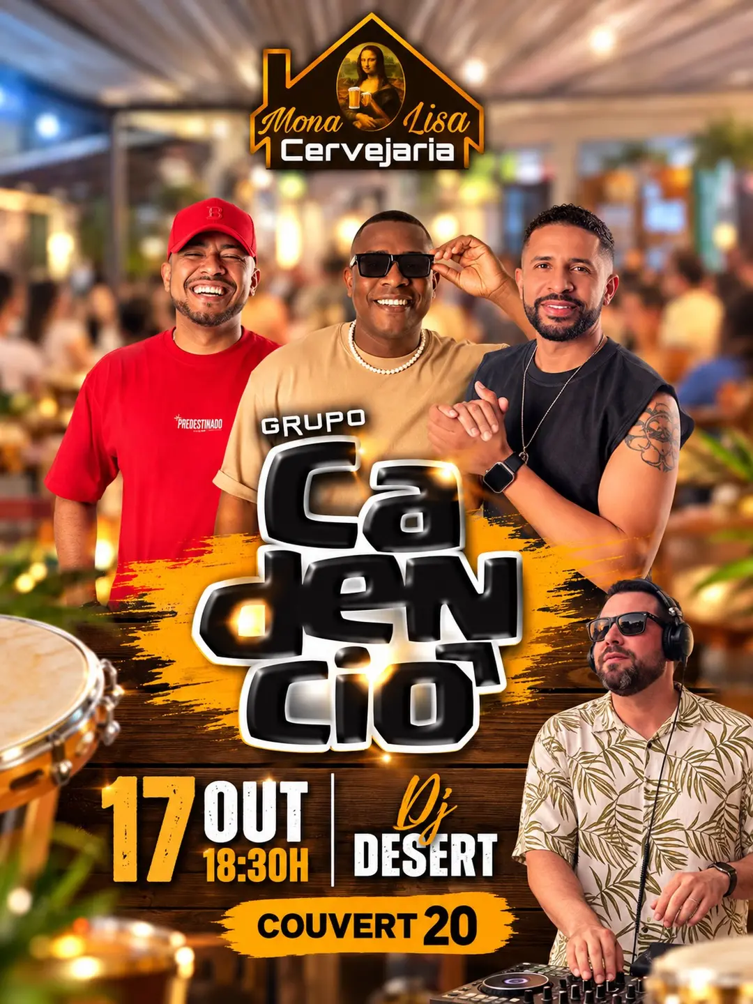 Flyer de Grupo Cadenciô e DJ Desert
