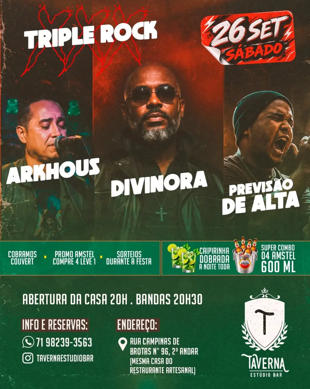 Flyer de Previsão de Alta e mais 3 artistas