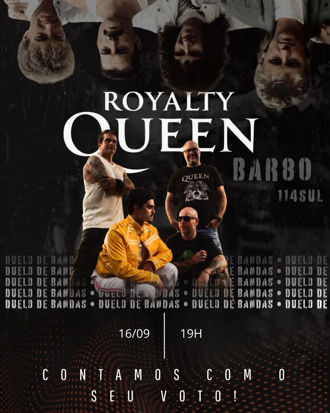 Flyer de Royalty Queen, Banda Radiobox e The Guris