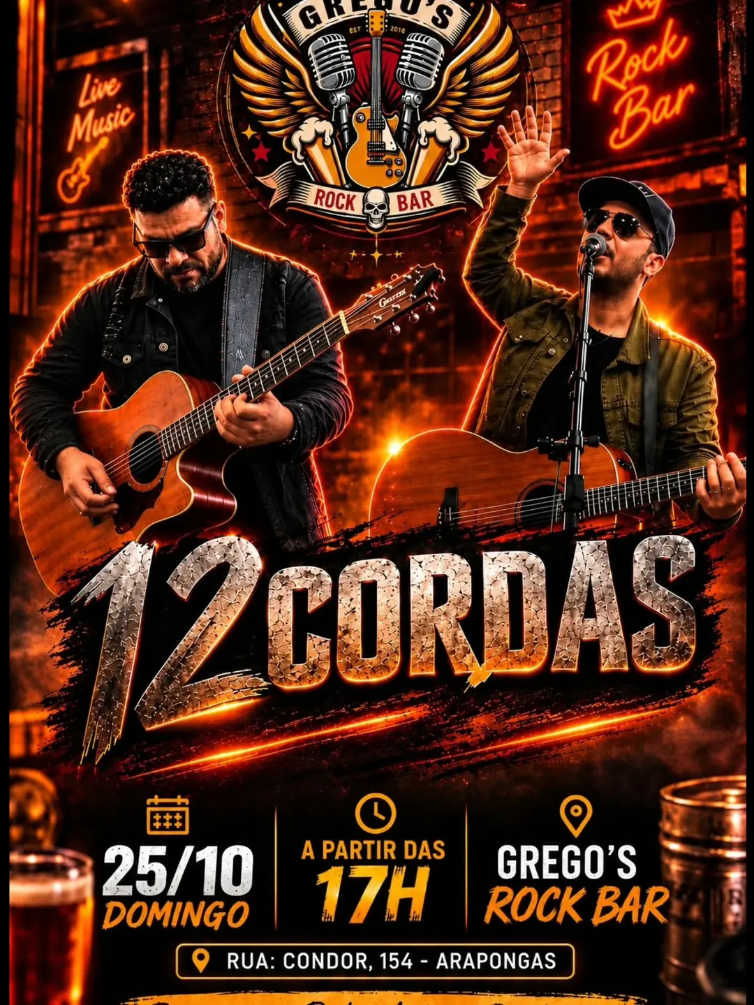 Flyer de 12 cordas acústico