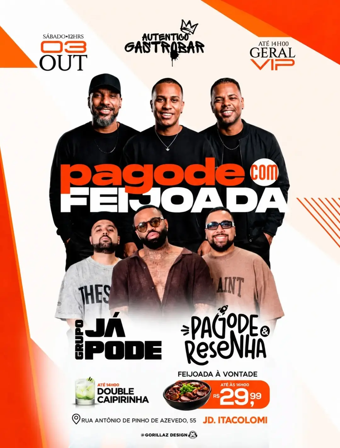 Flyer de Pagode & Resenha e Grupo Já Pode
