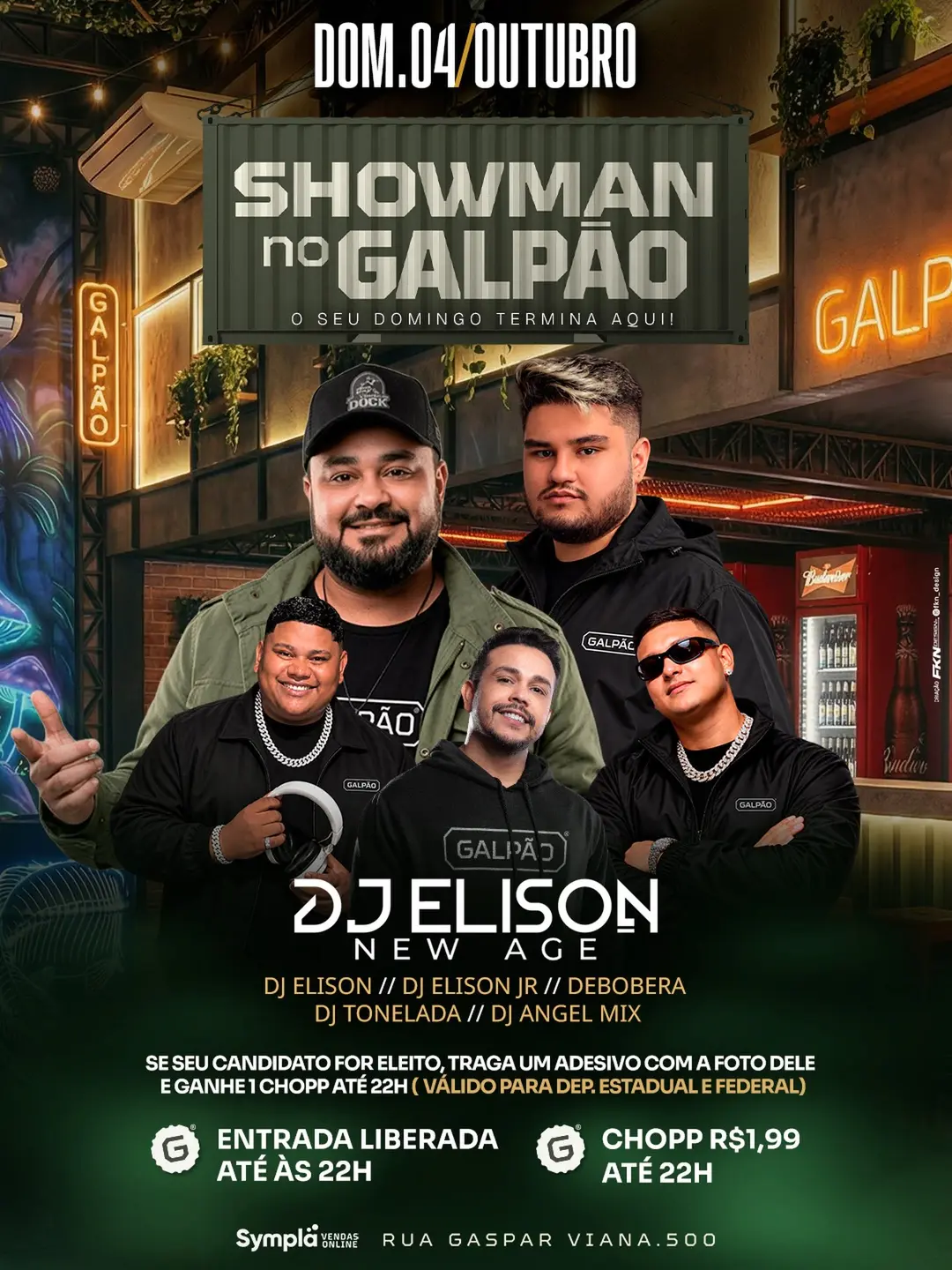 Flyer de De Bobera, Elison Carvalho e mais 4 artistas
