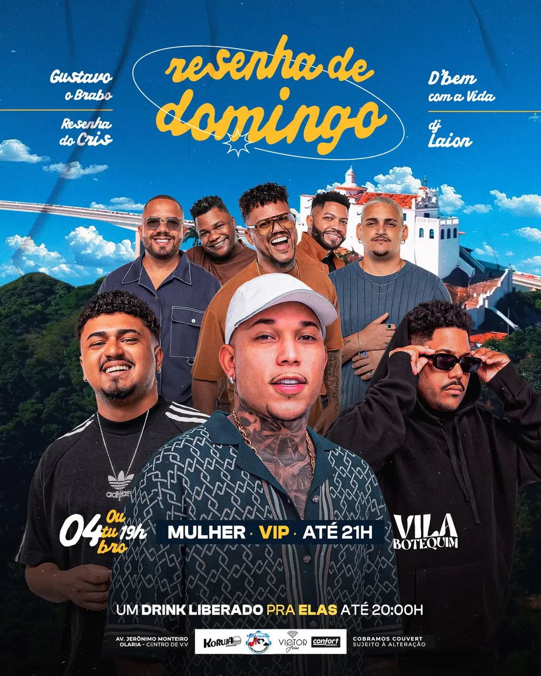 Flyer de DJ Gustavo Brabo, dbemcomavidaoficial e mais 2 artistas