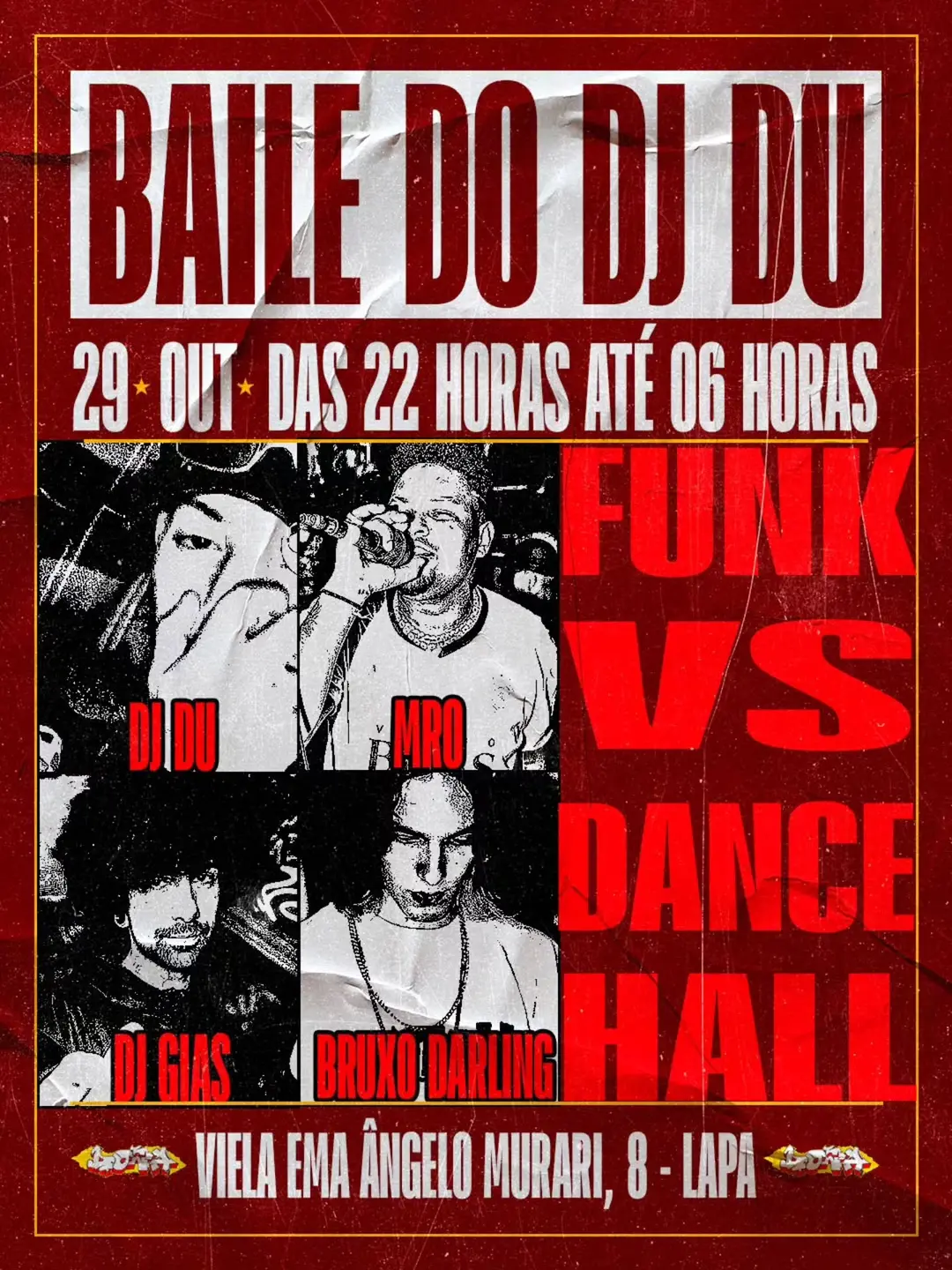 Flyer de Darling, DJ DU, MRO e DJ GIAS