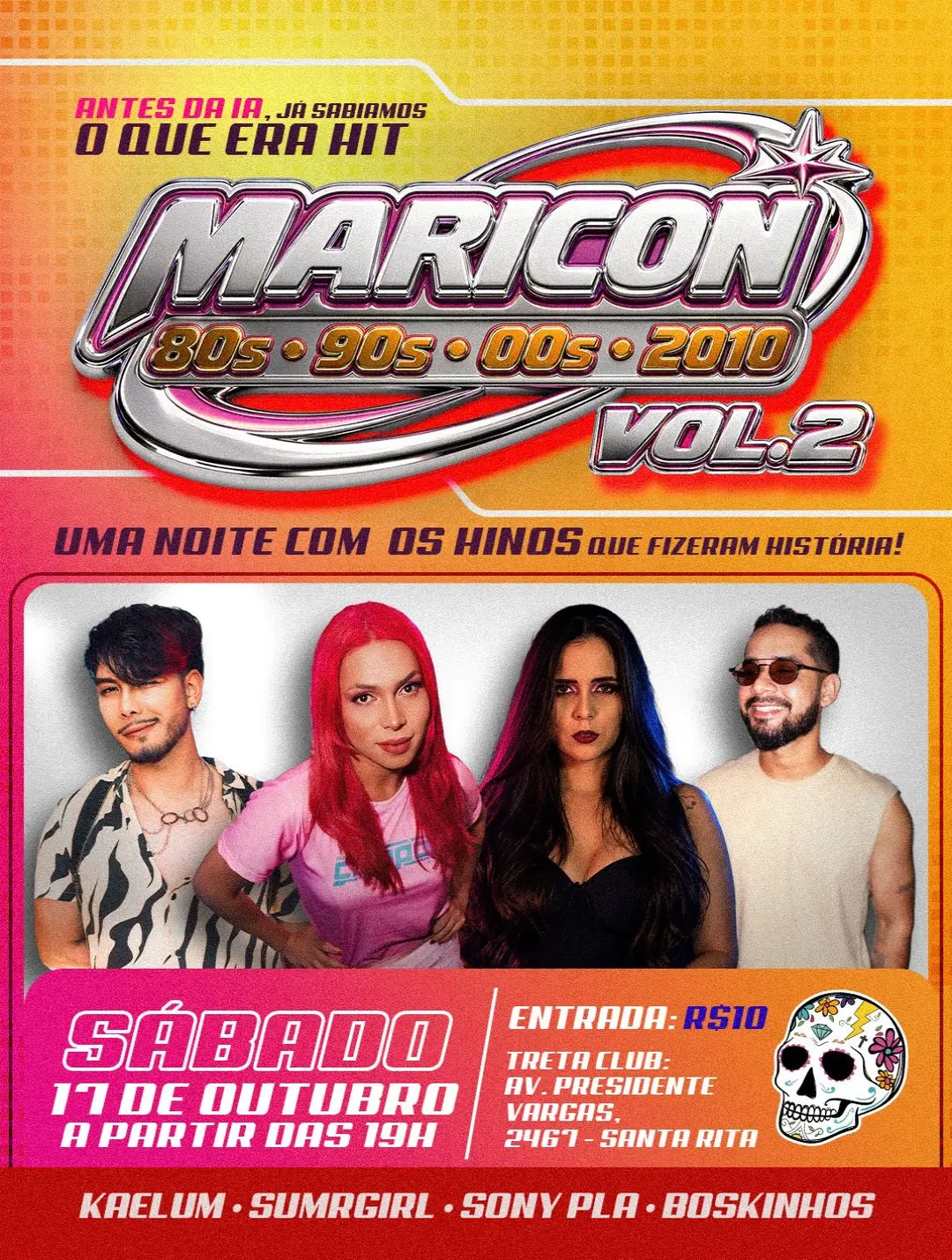 Flyer de Dj Sony Plá, Bruno Kaelum, Sumrgirl e Boskinhos
