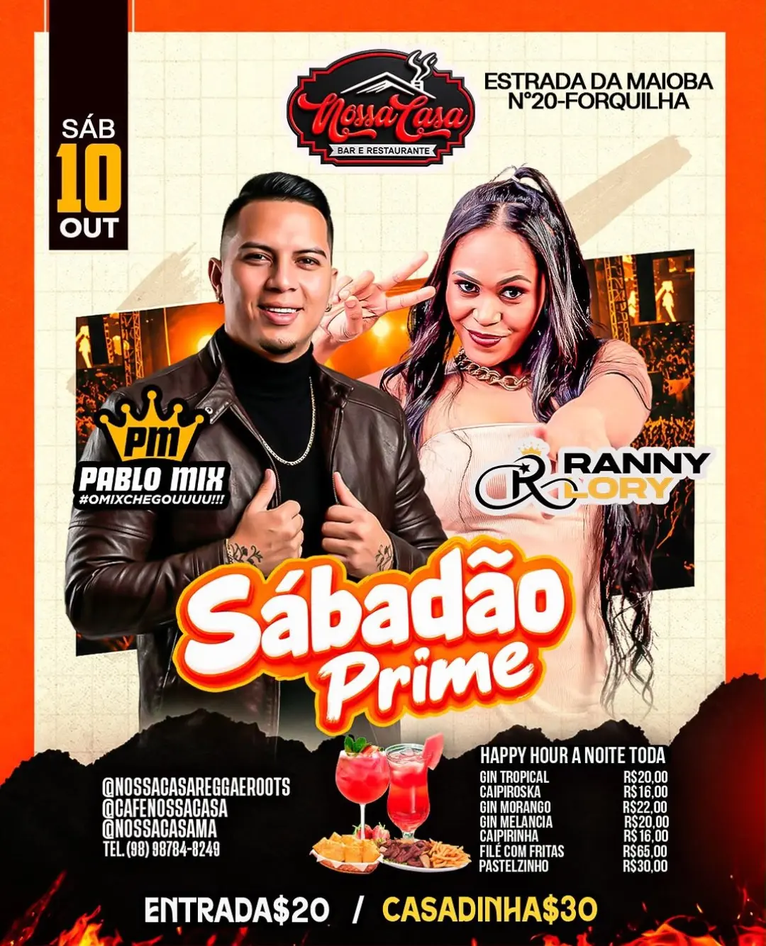 Flyer de Pablo Mix e Ranny Lory