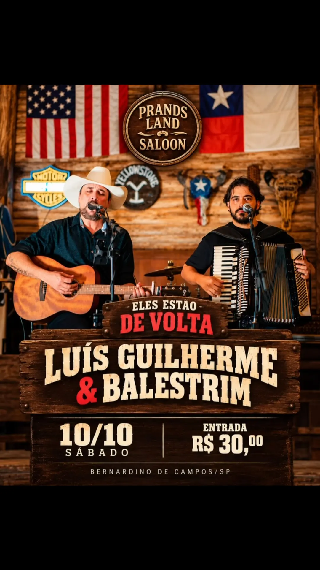 Flyer de Luiz Guilherme & Balestrim