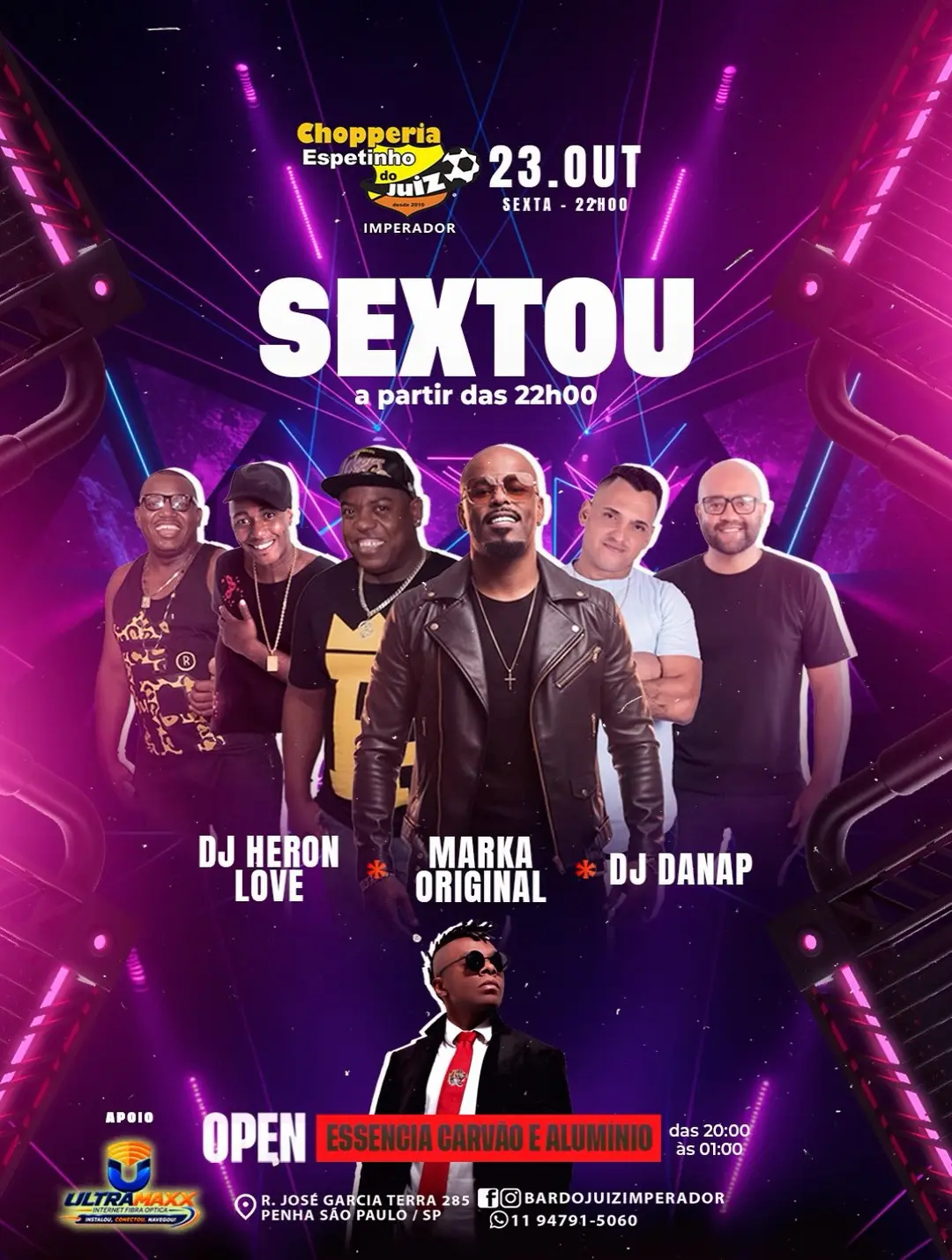 Flyer de Héron Love, Marka Original e DJ DanAp