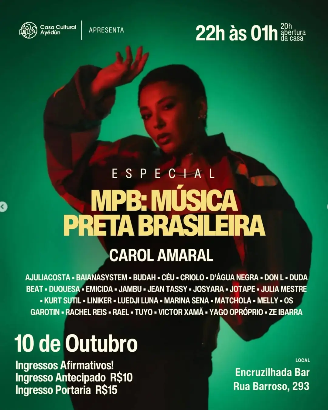 Flyer de Carol Amaral