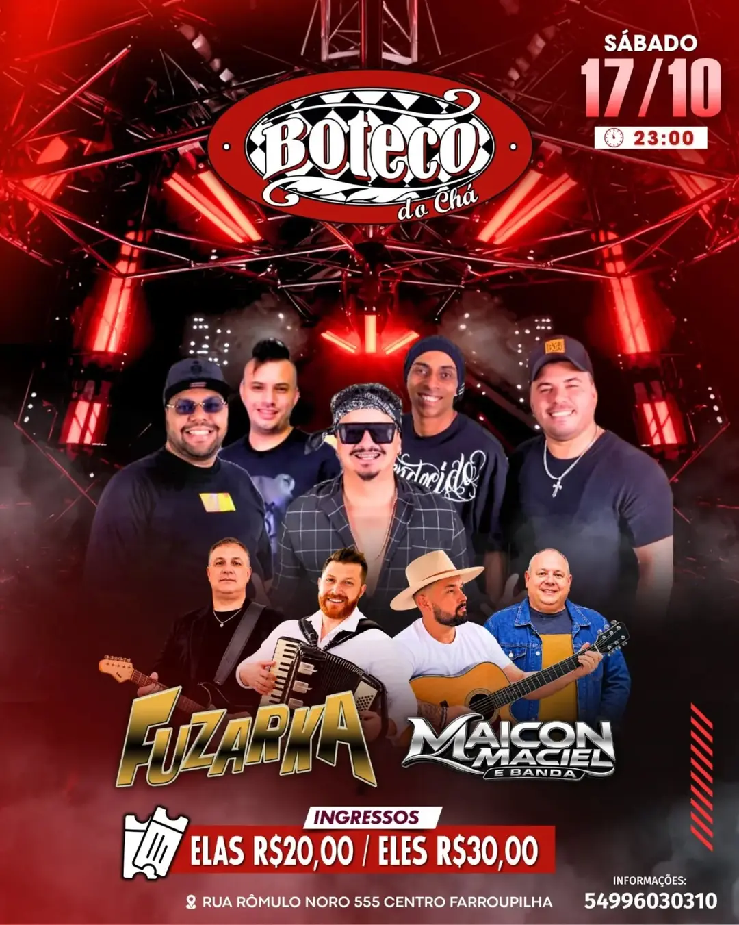 Flyer de Fusarca e Maicon Maciel e Banda