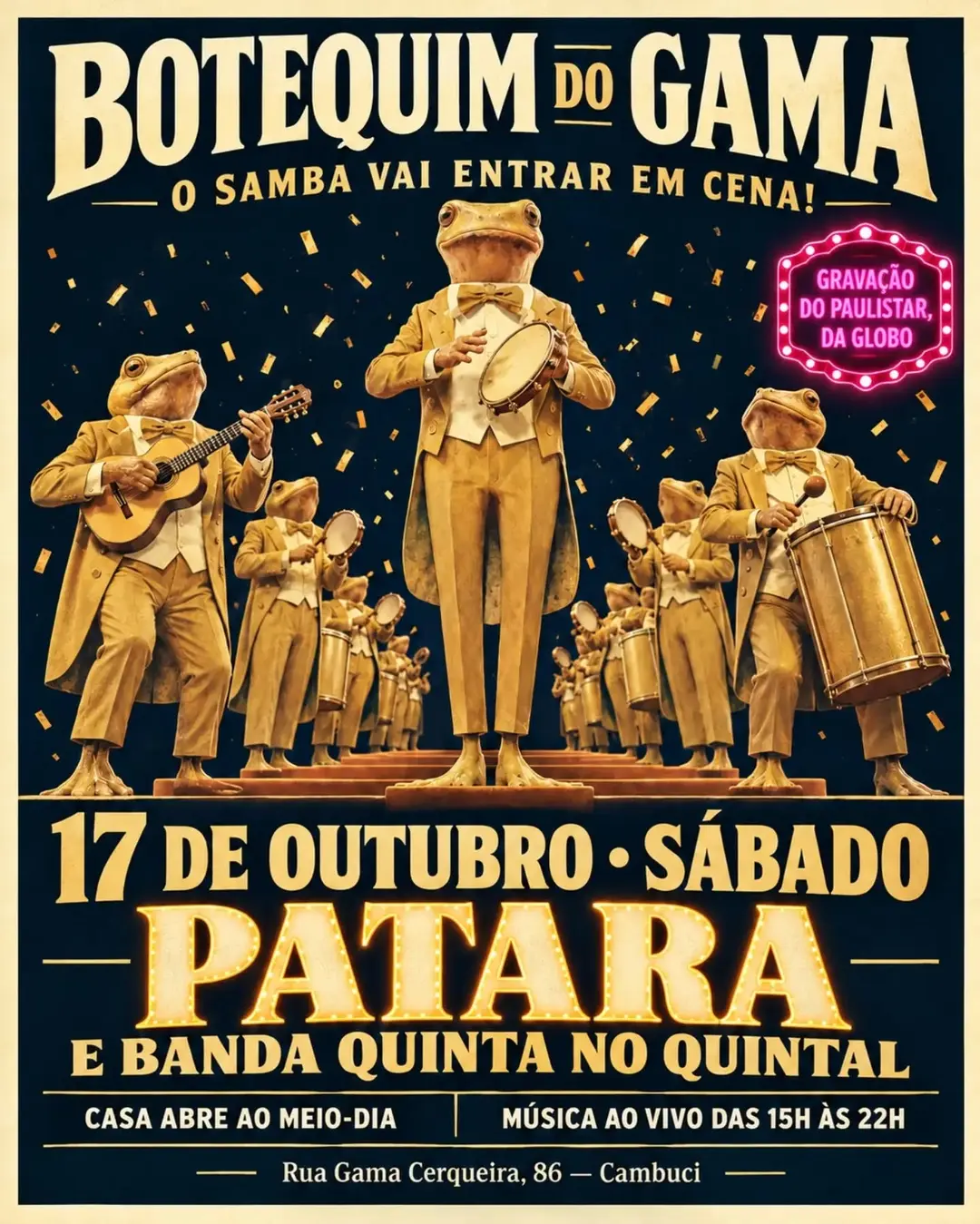 Flyer de Patara e Quinta no Quintal