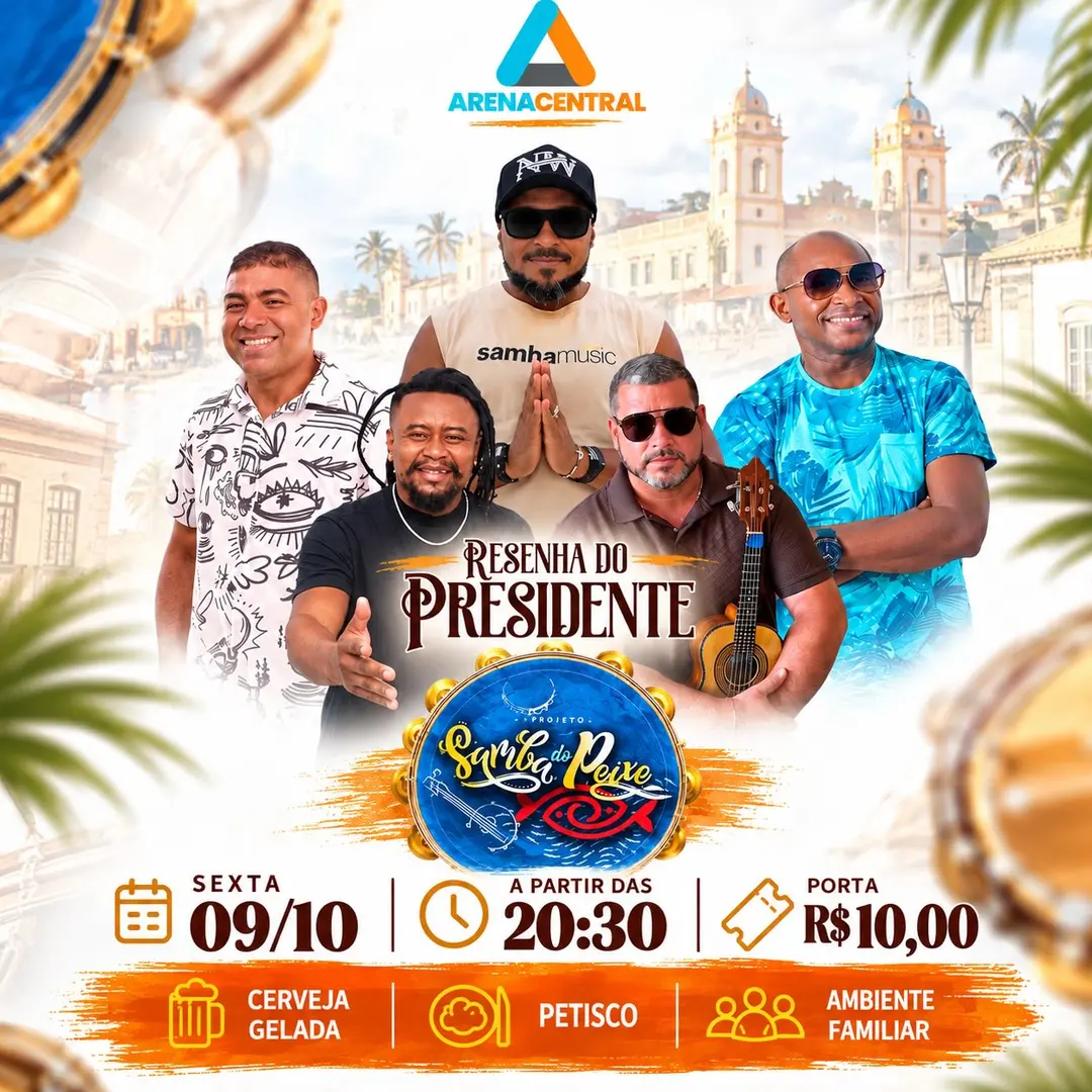 Flyer de Resenha do Presidente e Samba do Peixe