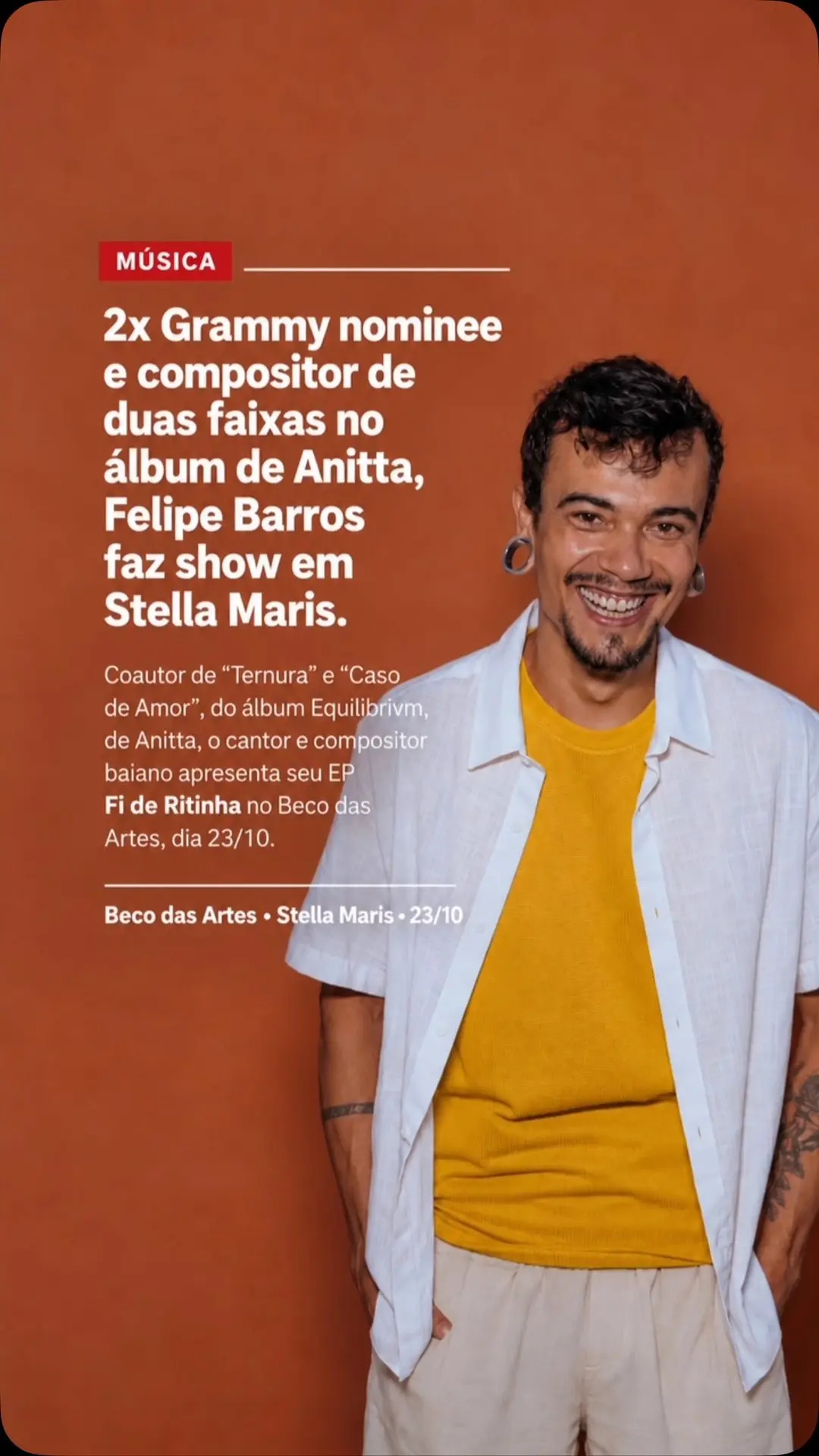 Flyer de Felipe Barros