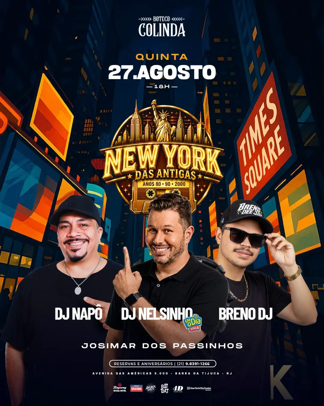 Flyer de DJ Napô, DJ Nelsinho FM, DJ Breno e mais 1 artista