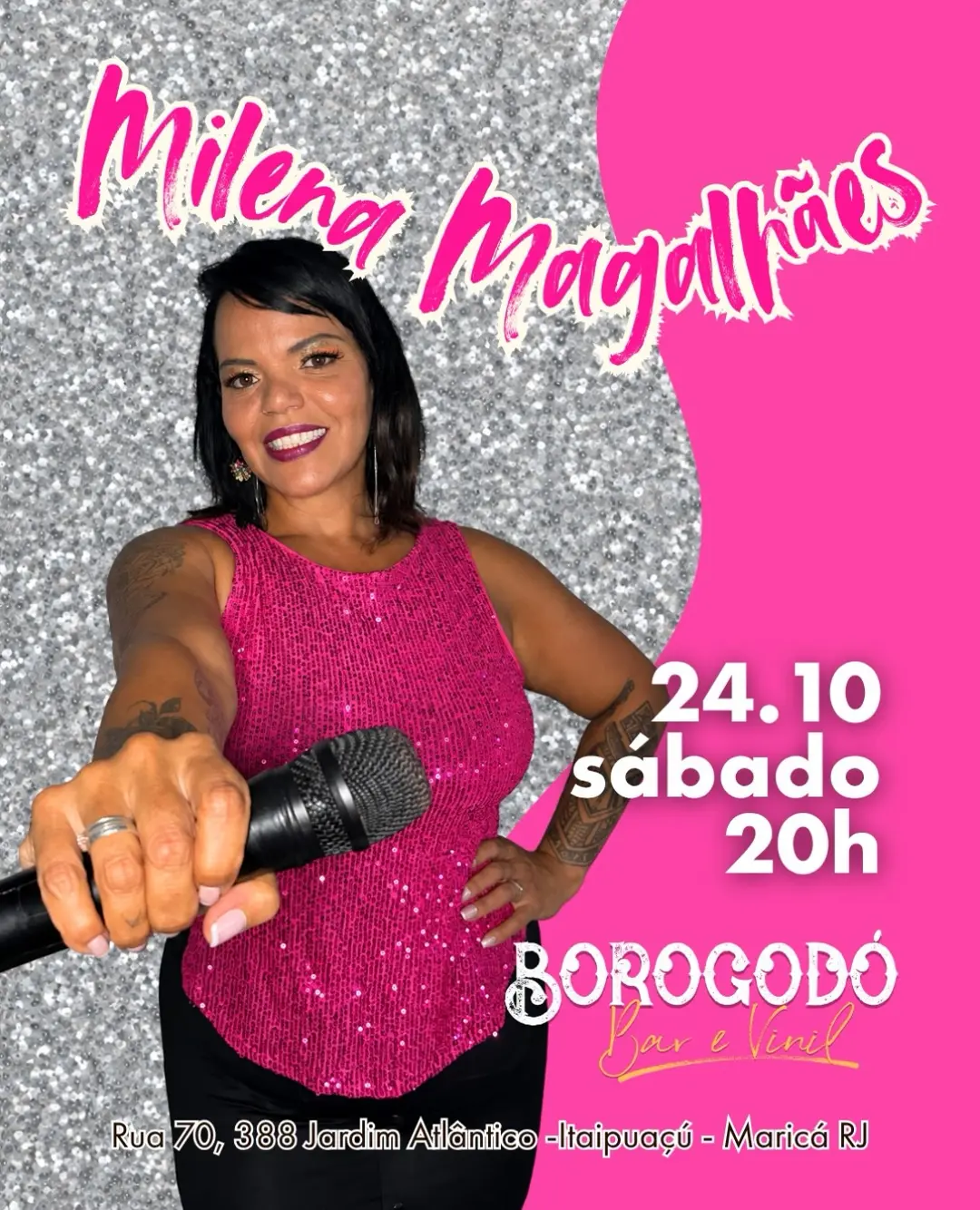 Flyer de Milena Magalhães