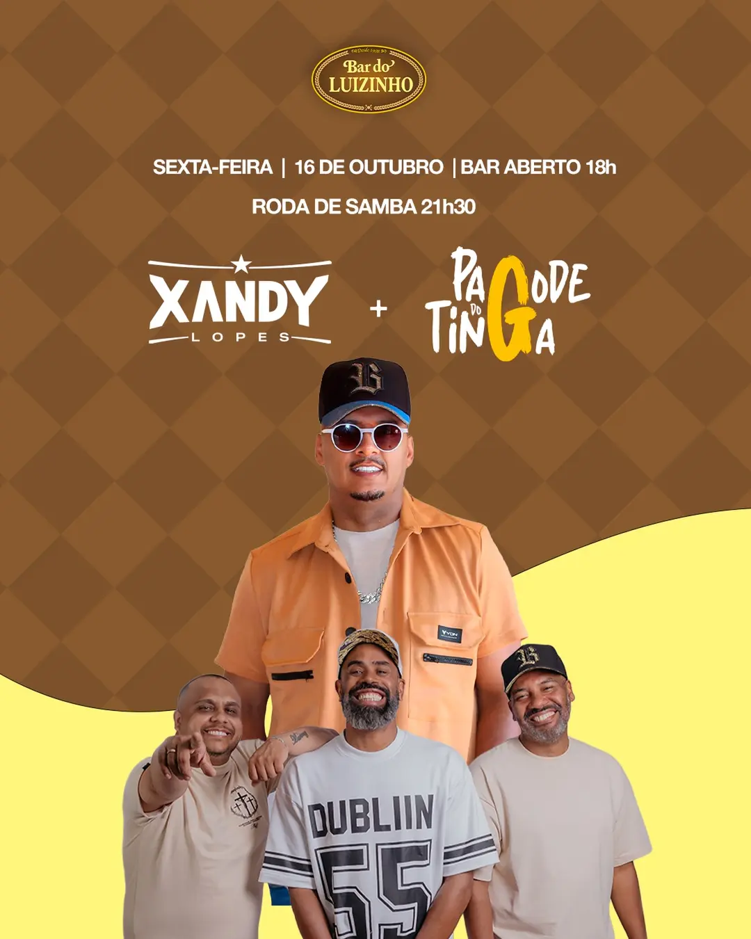 Flyer de Pagode do Tinga e Xandy Delopes