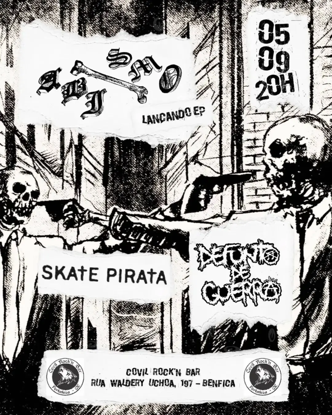 Flyer de Abismo, Defunto de Guerra e Skate Pirata