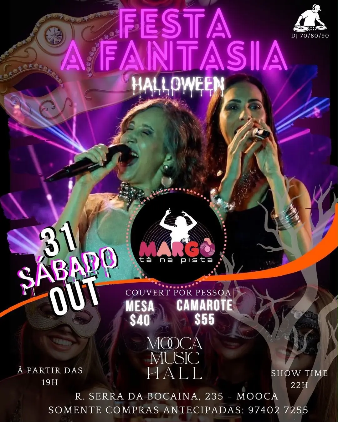 Flyer de MARGÔ TÁ NA PISTA