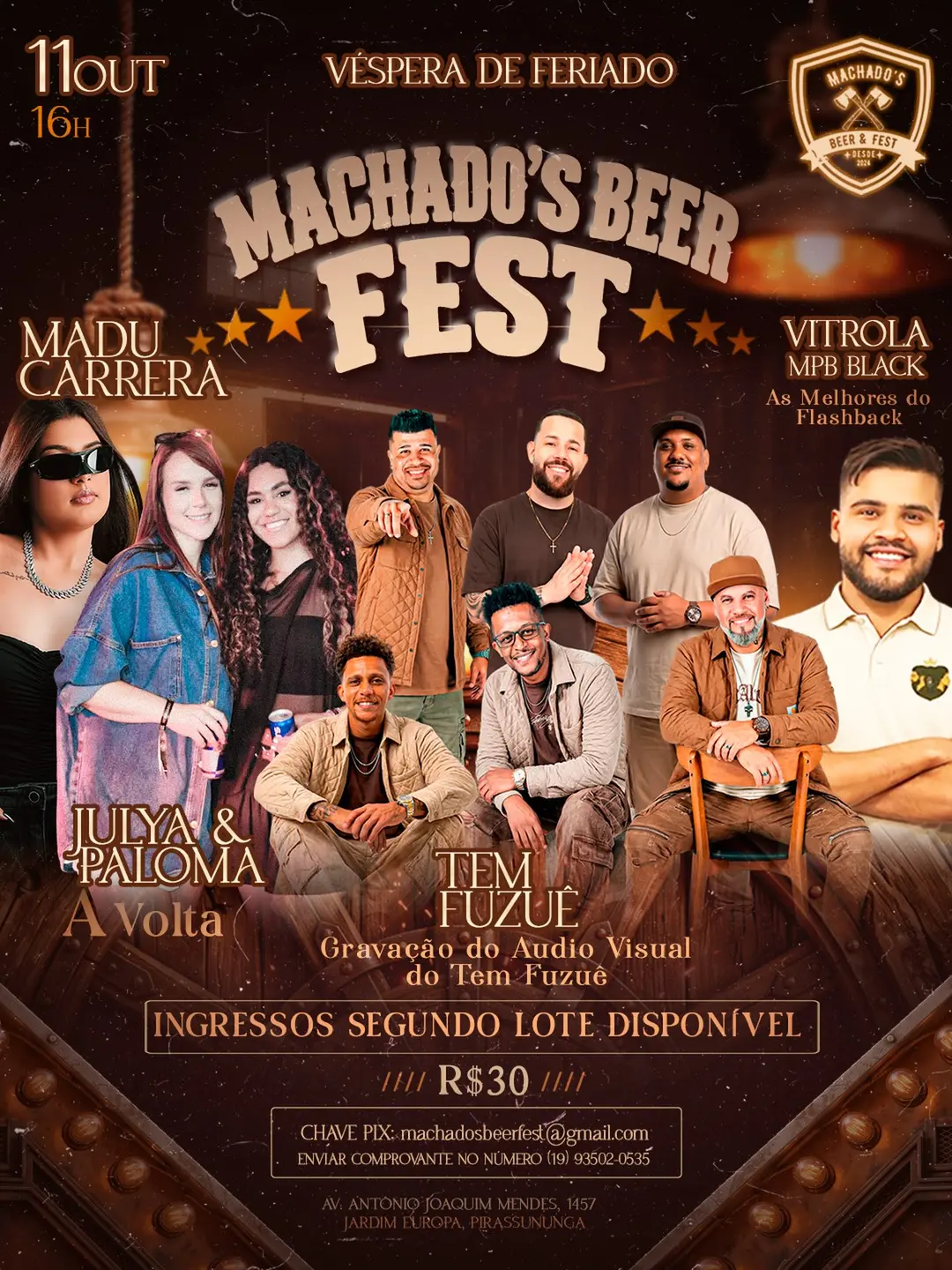 Flyer de Maria Eduarda Carrera e mais 5 artistas