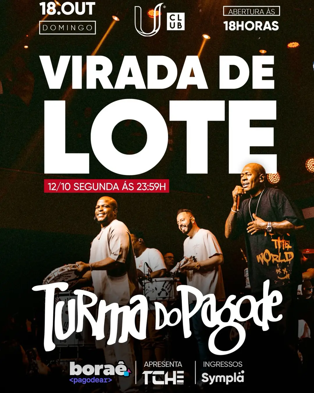 Flyer de Grupo do Bola, Grupo Aperte o Play e mais 3 artistas