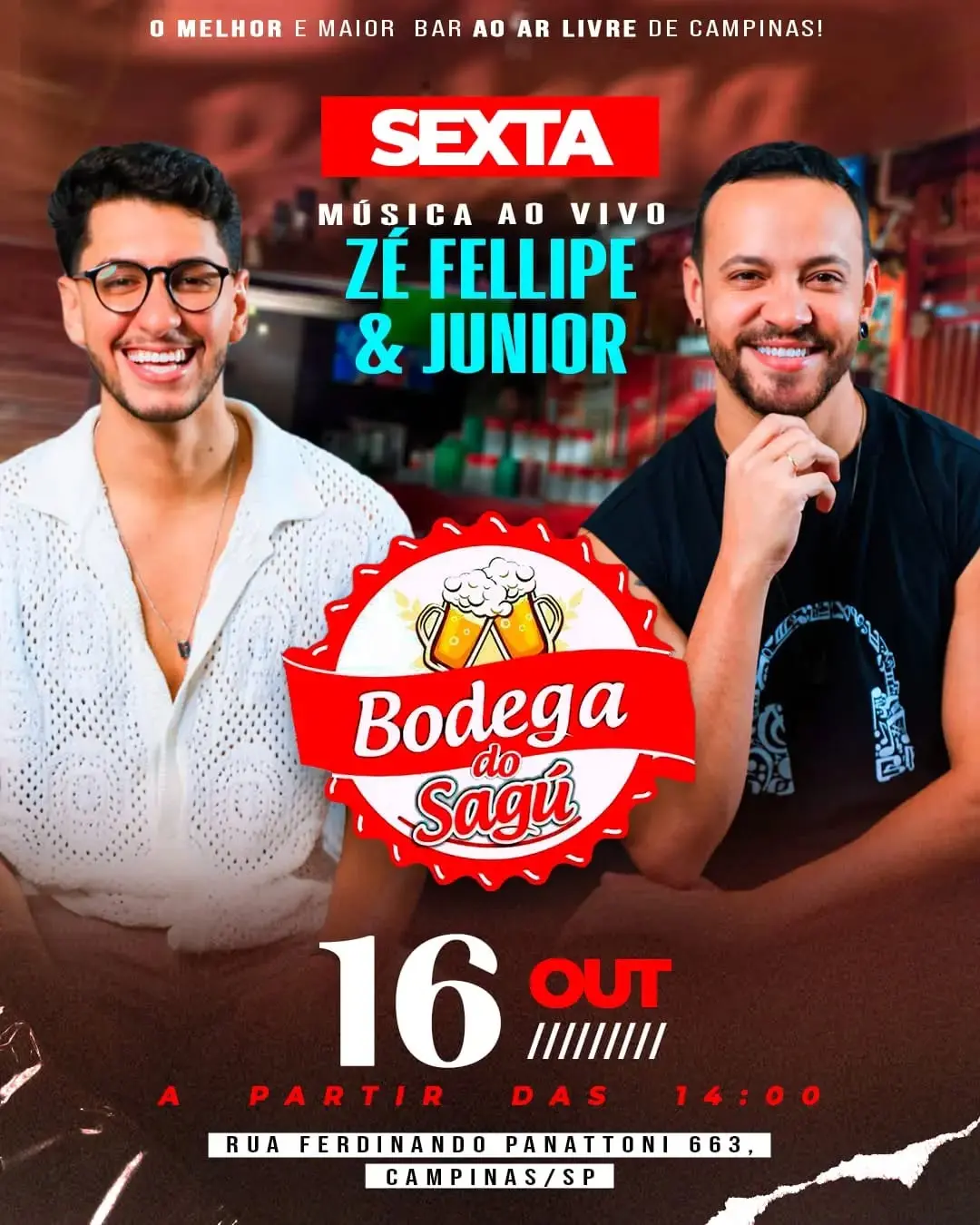 Flyer de Zé Fellipe e Júnior