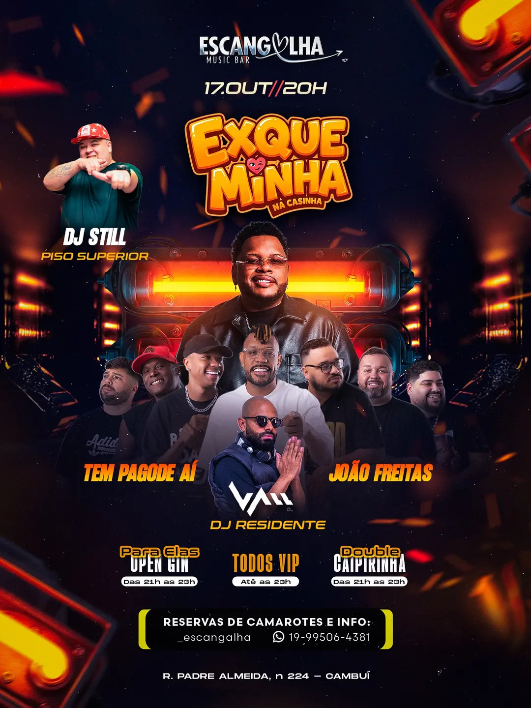 Flyer de Tem Pagode Aí, DJ Vall, João Freitas e DJ Still
