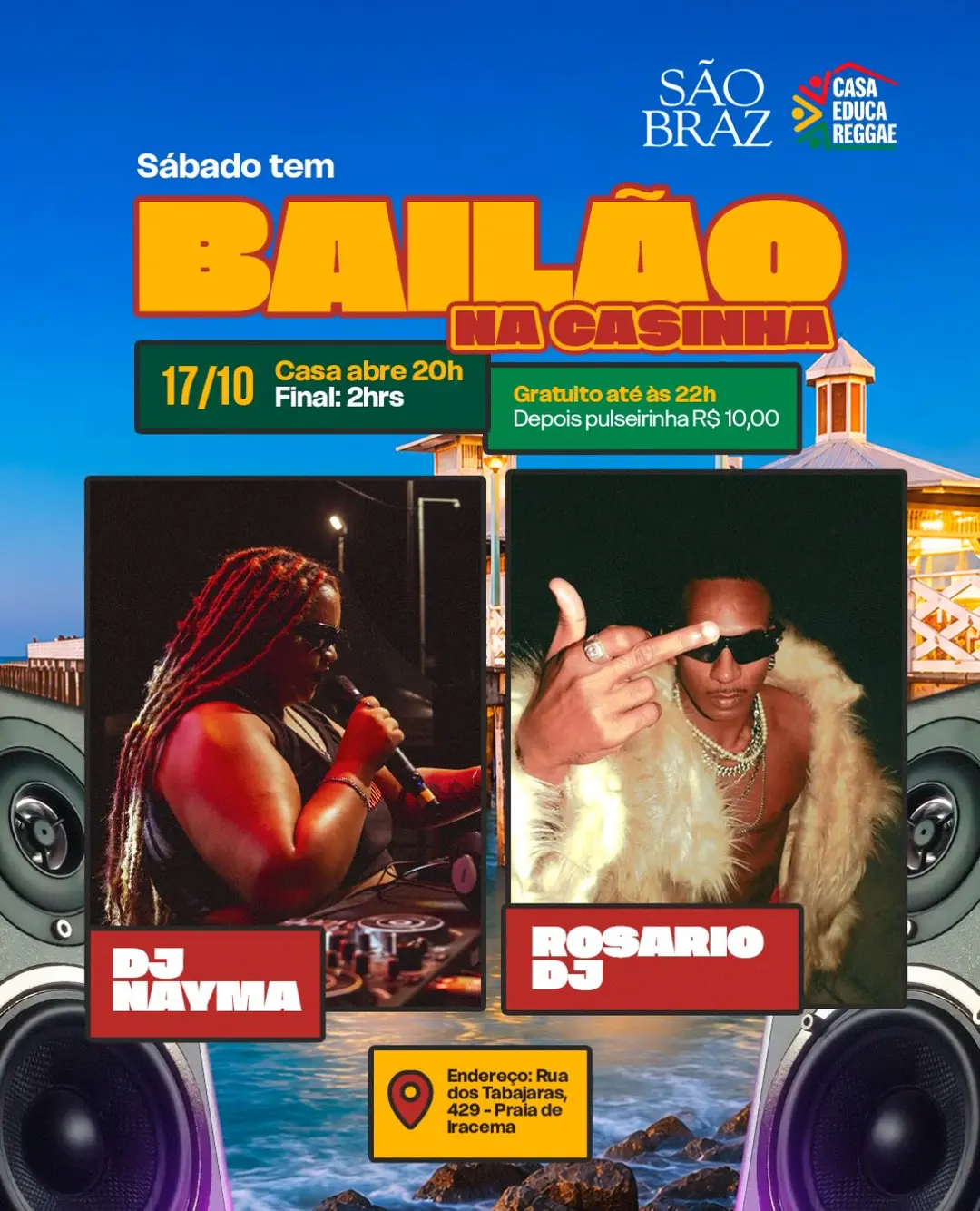 Flyer de DJ Nayma e Rosario DJ