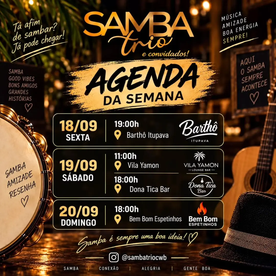 Flyer de Samba Trio, Samba Trio e Paulynha