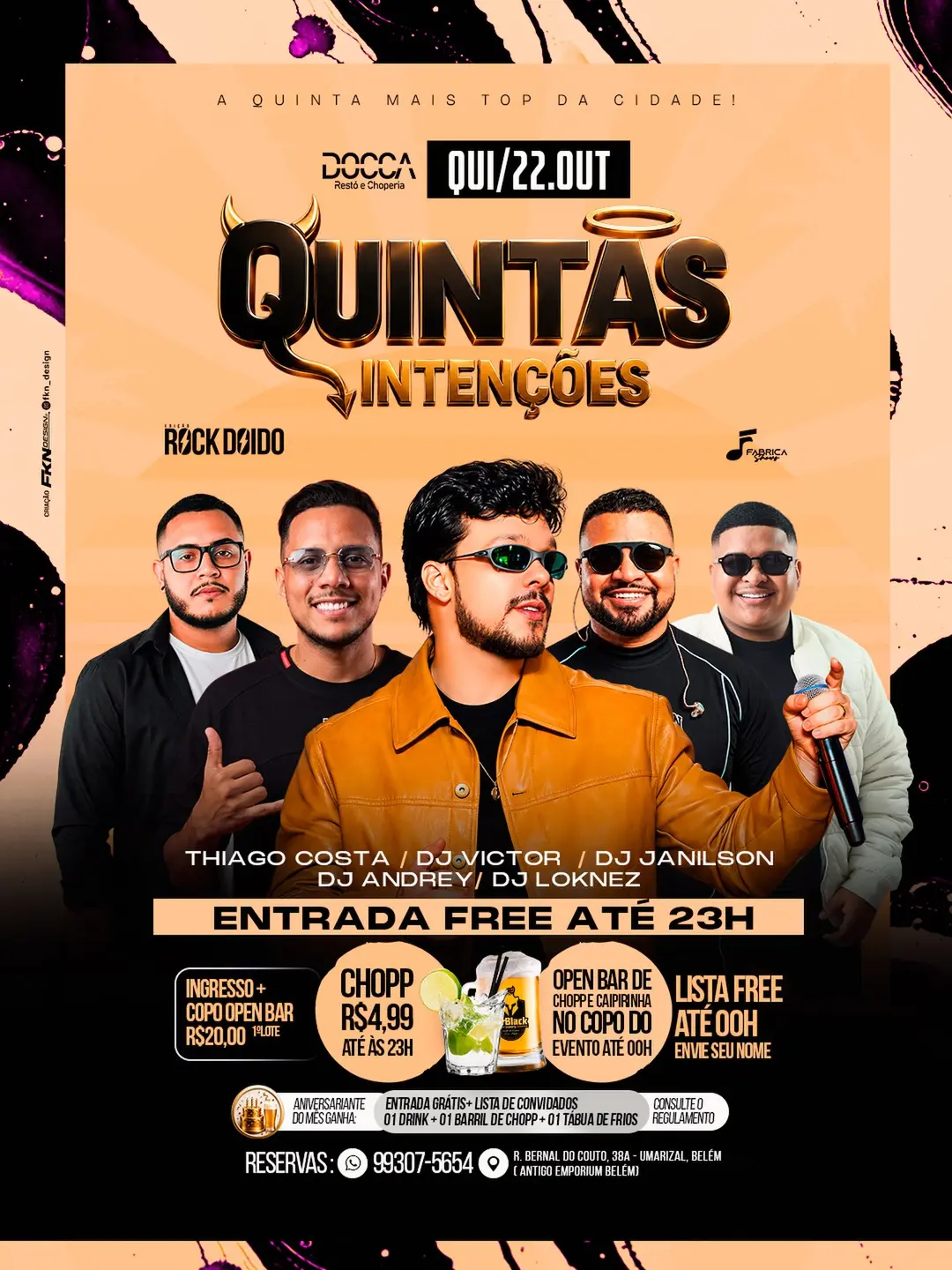 Flyer de Janilson Santos, Andrey Galvão e mais 3 artistas