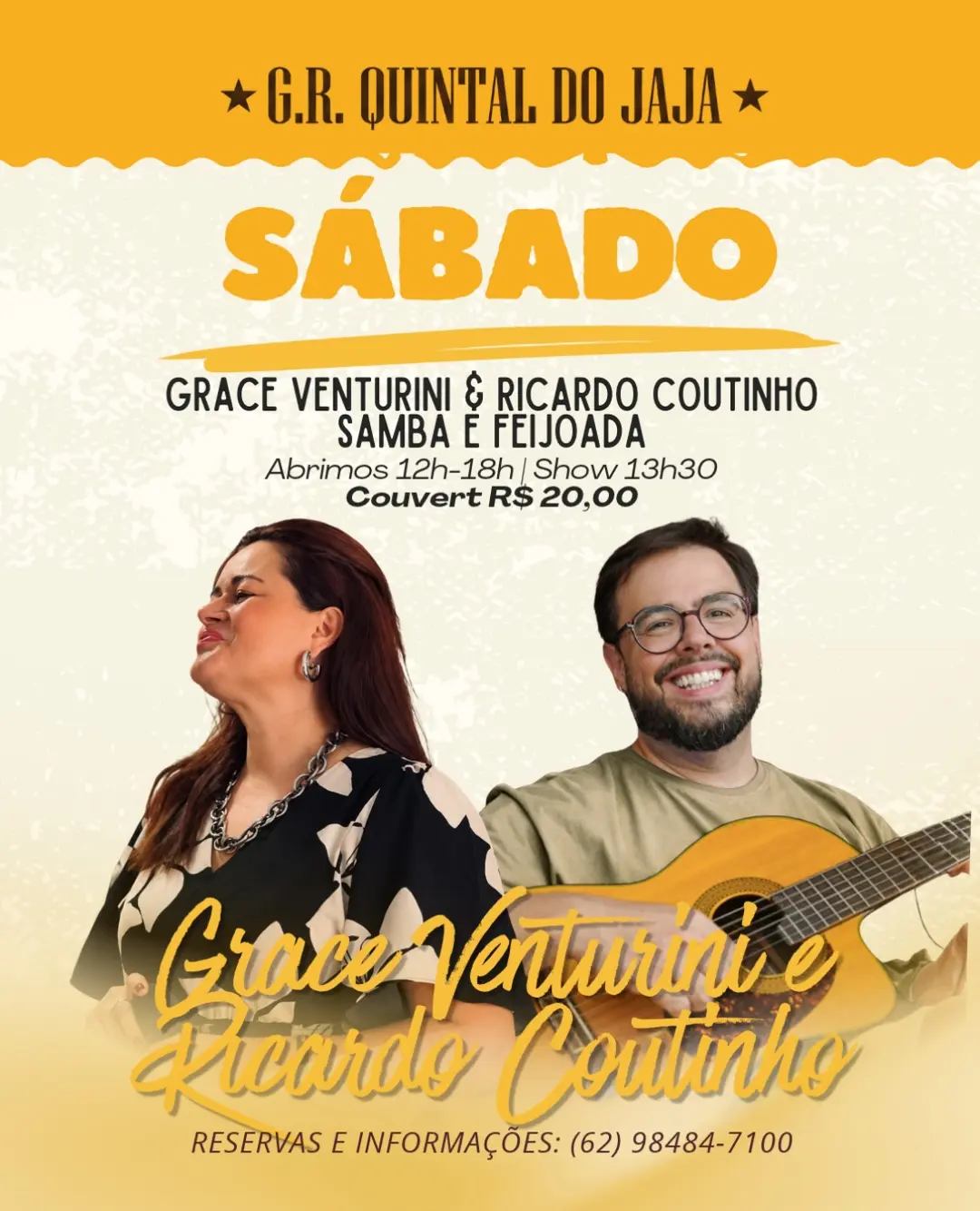 Flyer de Grace Venturini e Ricardo Coutinho