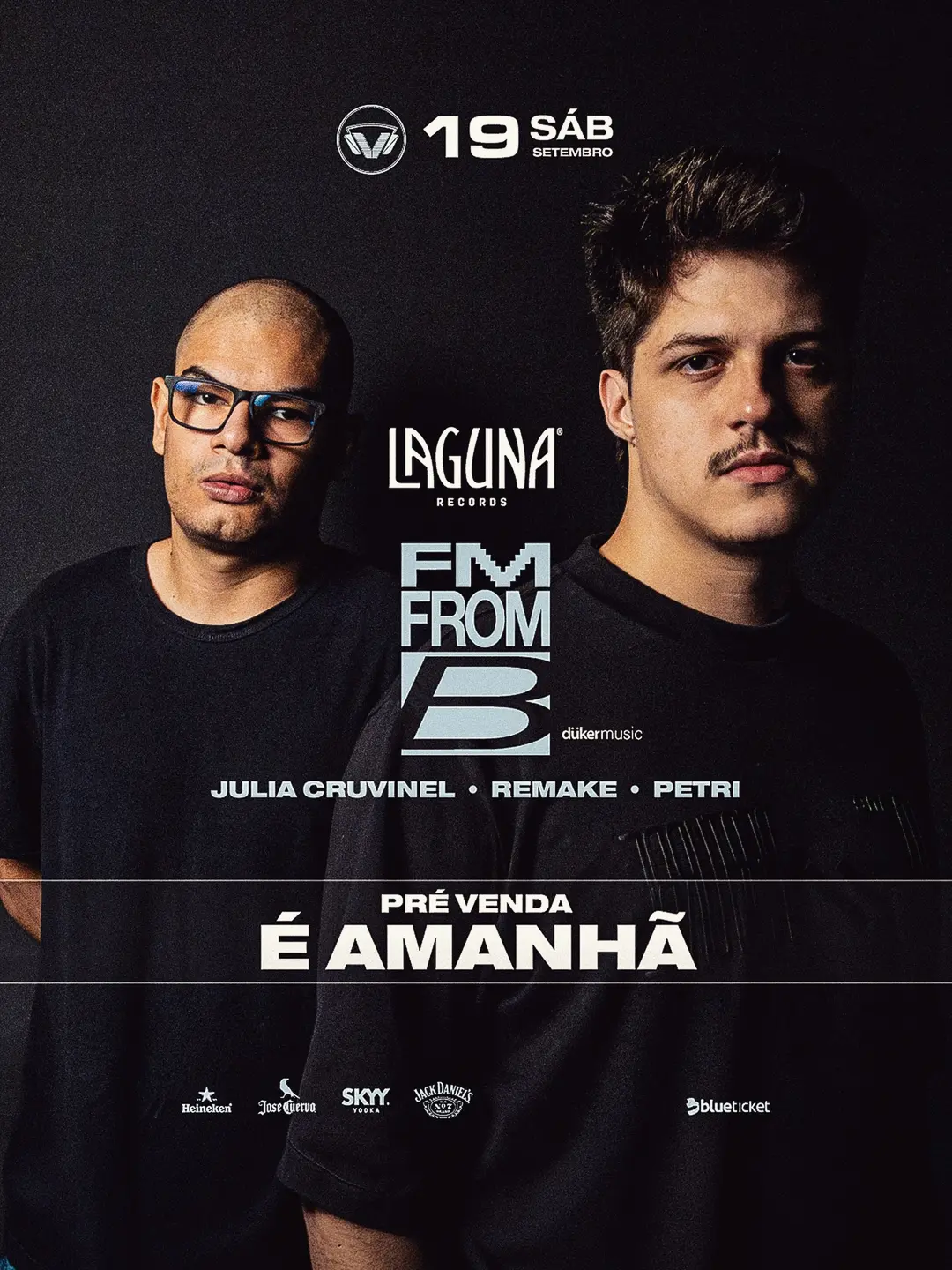 Flyer de FM From B, Júlia Cruvinel, Handryl e mais 6 artistas