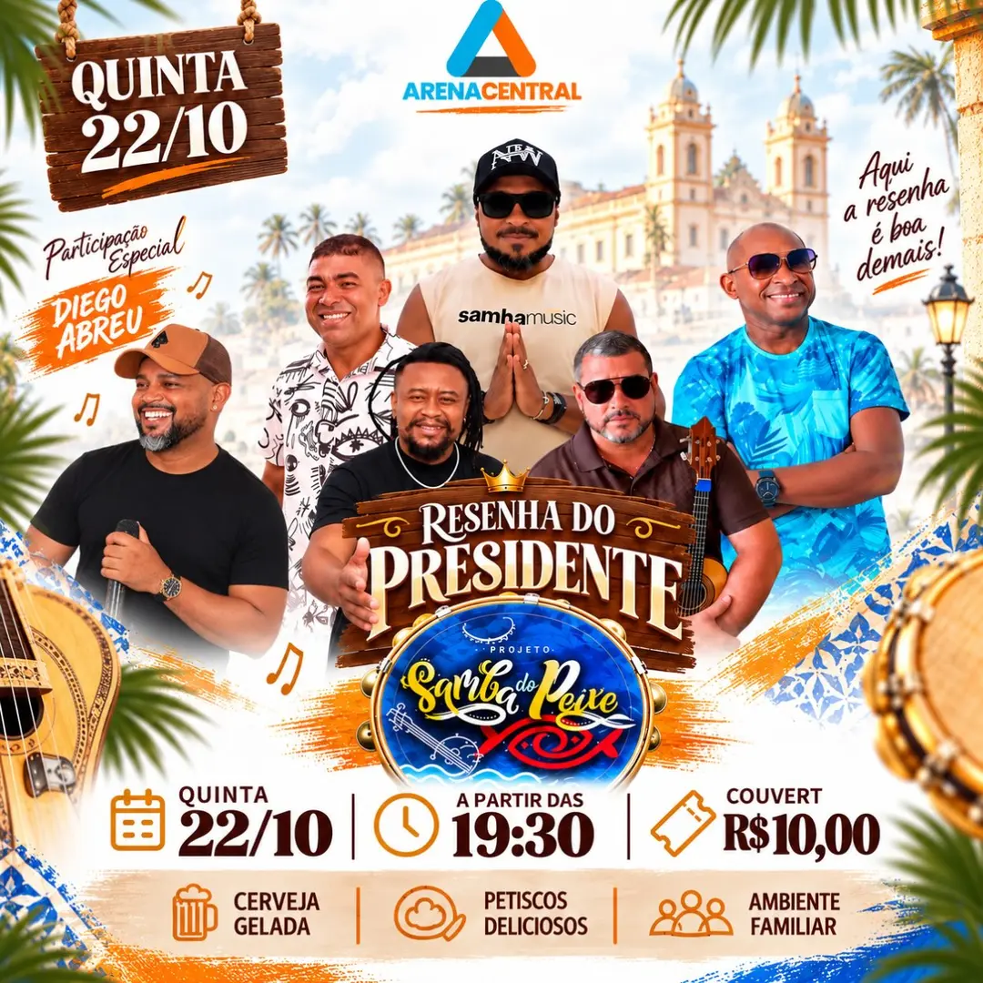 Flyer de Resenha do Presidente e mais 2 artistas