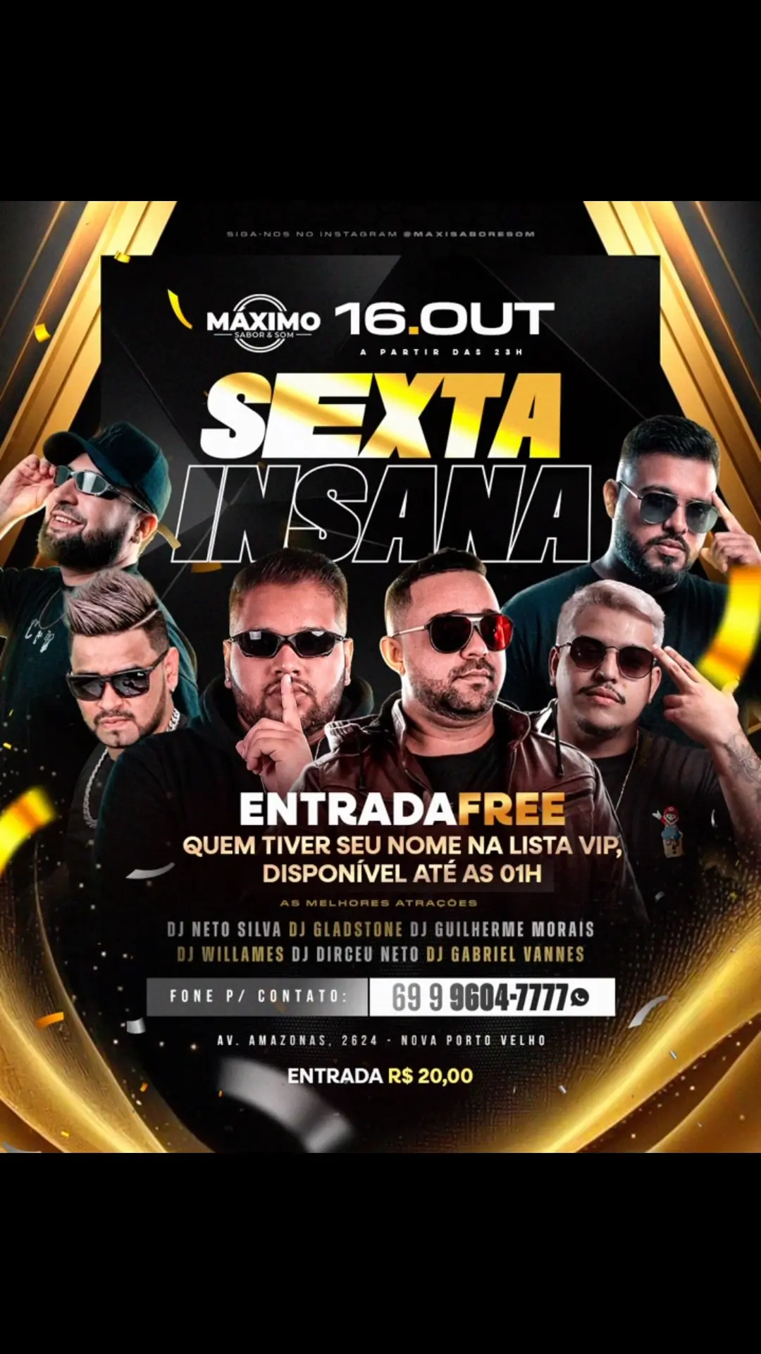 Flyer de Dj Willames O Inigualavel e mais 5 artistas