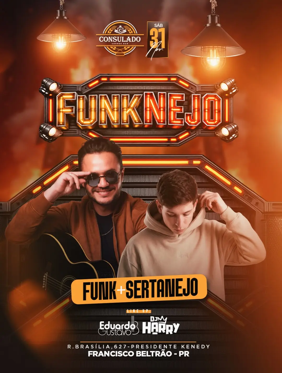Flyer de DJ Harry e Eduardo Gustavo