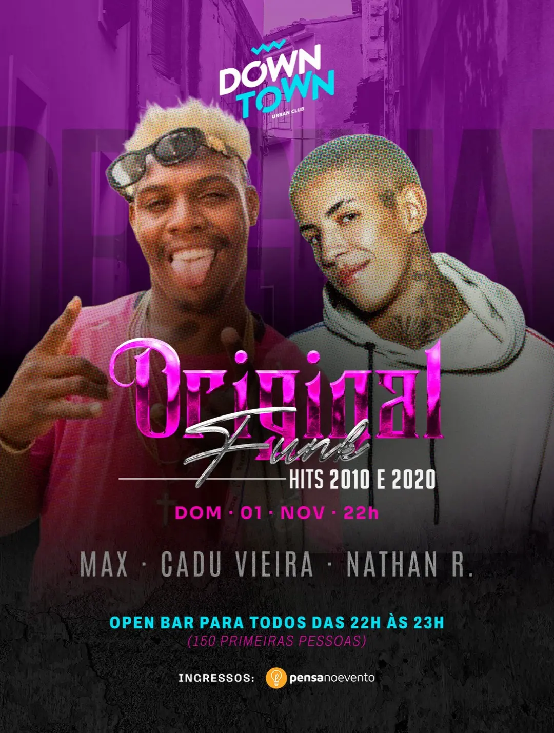 Flyer de Max Greggio, Cadu Vieira e Nathan R.