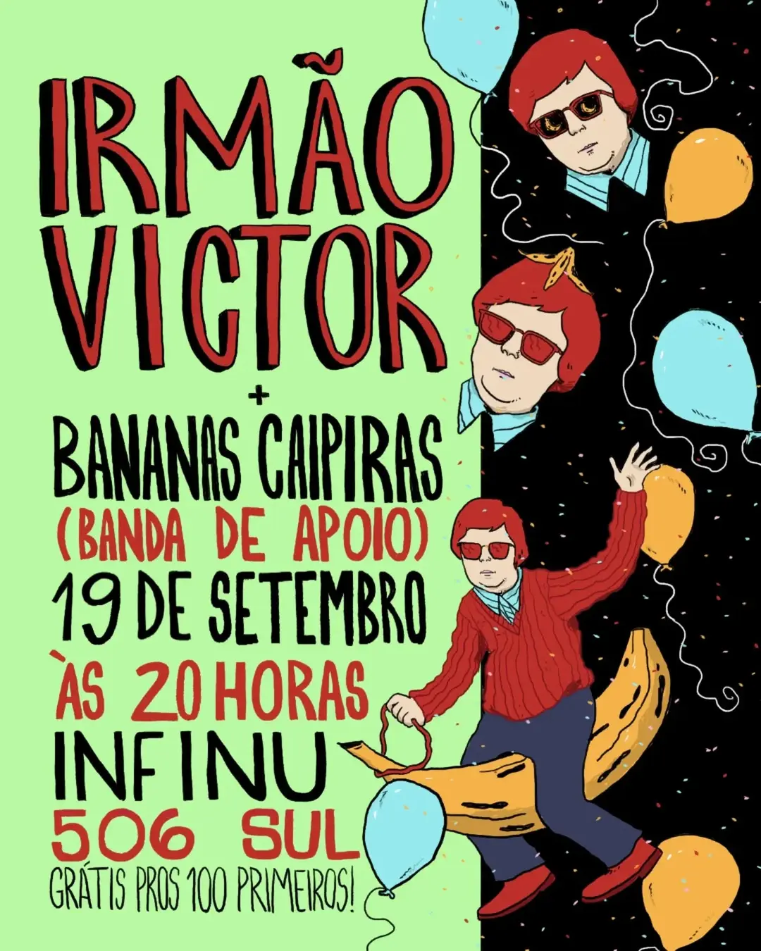 Flyer de Bananas Caipiras e Irmão Victor