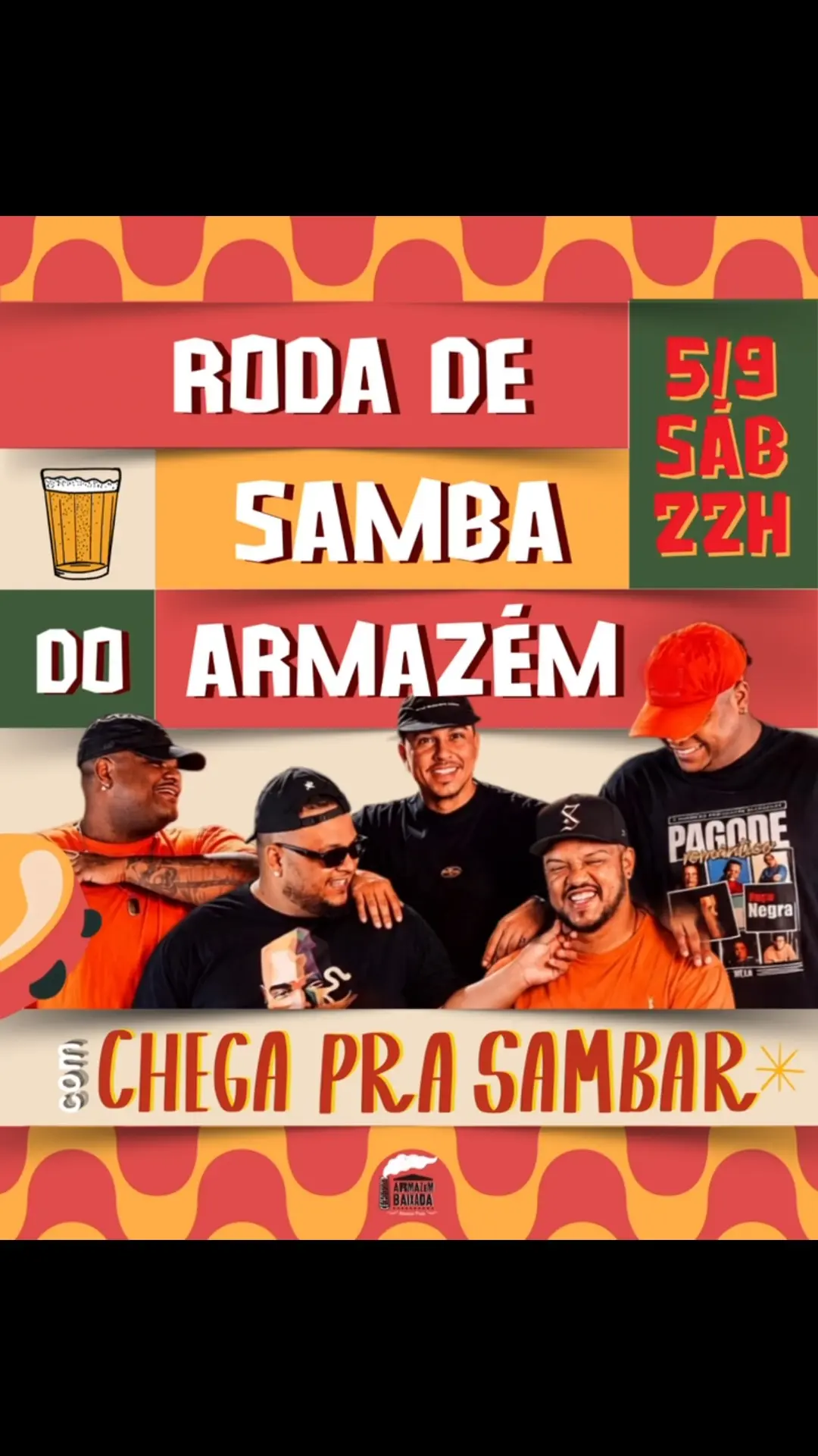 Flyer de Grupo Chega Pra Sambar